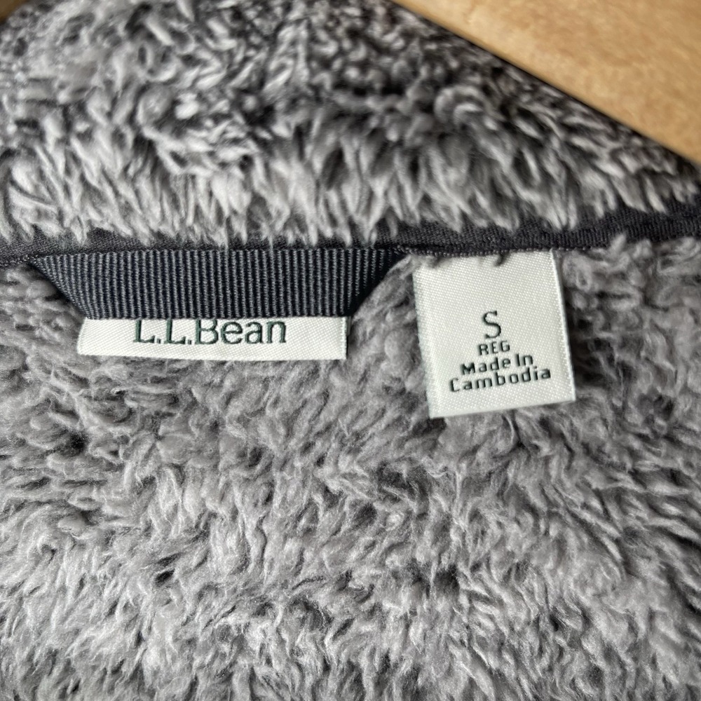 L. L. Bean Women's Hi-Pile Fleece Vest Frost Gray Heather Sz Small - Picture 4 of 9